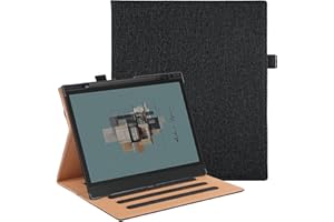 Vakarey do Boox Note Air 4 C Etui z uchwytem na długopis, inteligentna obudowa ze skóry PU do Boox Note Air 3C B/W Etui z paskiem na nadgarstek, czarne