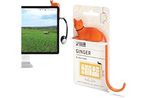 Monkey Business Ginger The Cat Tail Hook for Computer Screen, Tight Spaces, Hang Keys, Accessories in Easy Reach (Orange)