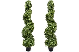 GREENBROKERS Bosso artificiale a spirale arte topiaria 96 cm (set da 2)