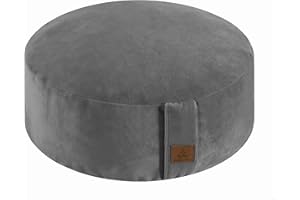 FelizMax Velvet Zafu Buckwheat Meditation Cushion, D=33cm/41cm H=14cm, Round zabuton Meditation Pillow, Yoga Bolster, Floor Pouf, Zippered Velvet Cover, Kneeling Pillow-Small/Large Size