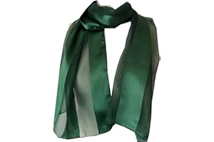 PAMPER YOURSELF NOW Plain coloured Chiffon and Satin Striped Scarf Thin Pretty Scarf, 150 cm x30cm lovely Gift/present.