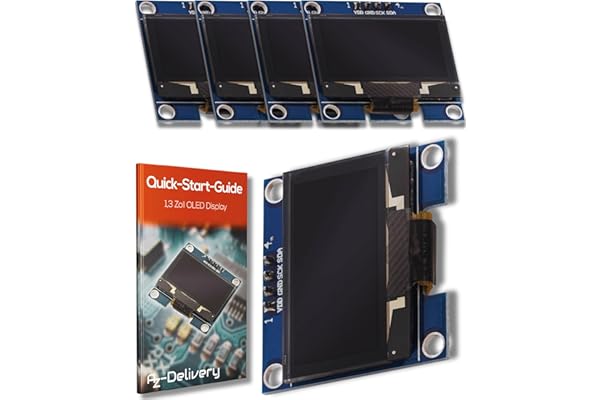 AZDelivery 3 x Écran OLED I2C 128 x 64 Pixels, Caractères de Couleur Blanche, SSH1106 1,3 Pouces Compatible avec Arduino et Raspberry Pi incluant Un E-Book!