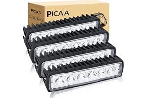 PICAA Foco LED de Trabajo 18W 6 Pulgadas 4PCS, Spot Tractor 12V-24V 6000K para Tractores IP68 Impermeable Luz de Niebla, Compatible Con Coche, SUV, UTV, ATV, Off-Road, Camión, Moto, Barco
