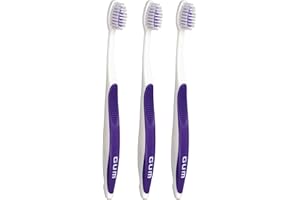 Sunstar GUM 124 Lot de 3 brosses à dents souples KFO à clipser et à fixer avec bretelles