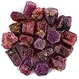 GEMKORA 50 carats Raw Ruby Rough Gemstone, Natural Crystals, Energy Healing Stones, Wholesale Bulk Lot, Jewelry Making Stones Supply, Gift Stone, 6 to 10mm, 6 to 8 pcs