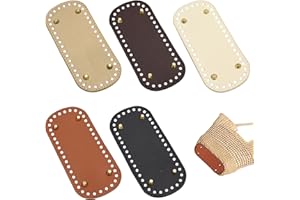JMZLLRX 5 PCS Fond de Sac à Crocheter, 18 x 8cm Fond de Sac Crochet en Cuir PU en Ovale pour Sacs à Main, Sacs à Bandoulière, Accessoires DIY