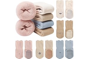 Adorel Chaussette Chaude Hiver Coton Antidérapantes Bébé Lot de 5