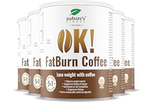 ‎NATURE'S FINEST BY NUTRISSLIM Nature's Finest by Nutrisslim OK! Fatburn Coffee: Instant Kaffee Pulver mit L-Carnitin, Guarana und Holunder - Idealer Abnehmen Kaffee und Natürlicher Energy Drink, Veganer Kaffee, Glutenfrei