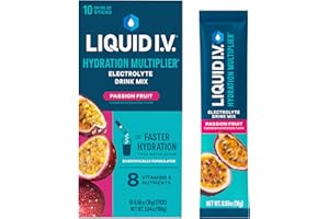 LIQUID I.V. Liquid IV Passion Fruit Hydration Drink Mix, Pack of 10, 15.9 g