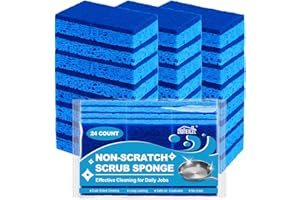 HOMEXCEL Schwämme 24 Stück, Non-Scratch Scrub Schwämme für Antihaft-Kochgeschirr, Dual-Sided Reinigung für Küche, Haushalt, Bad & mehr