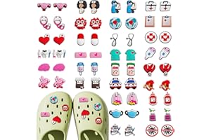 HEALIFE 60 StückSchuhanstecker Pins Anstecker Für Crocs Jibbitz, Krankenschwester Zubehör, Medizin Charms, Karikatur Arzt Nurse Anstecker für Clogs, Diy Deko und Kinderpartys Geschenk