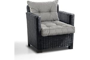 PFM HOME - Sitzauflagen Gartenmöbel mit Rückenkissen Set - Outdoor Polster für Gartenmöbel Auflagen Lounge-Kissen - 2-er-Set: Sitzkissen 60x60 cm mit Rückenkissen 60x40 cm