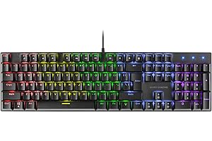 MARSGAMING MK422 czarny, mechaniczna klawiatura do gier RGB, antyghosting, przełącznik mechaniczny niebieski, język amerykański