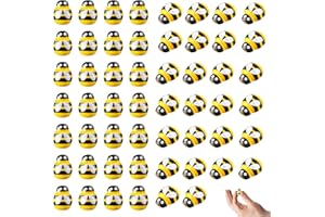 CYIOU 200 Stück Mini Biene Holz Bienen Dekoration Kleine Holz Biene Holz Dekoration mit Klebstoff für DIY Basteln Fotorahmen Scrapbook Karten (1 x 1,3 mm)