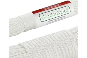 GardenMate Paracord 550 Professionelles Nylon Outdoor-Seil Weiß 31m lang 4mm dick - Kernmantel-Seil aus 7 Kernfäden aus reißfestem Nylon