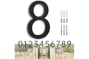 YLYOUNI House Numbers Large Door Numbers Black House Numbers 7 Inch Metal House Number 3D Floating Exterior Modern - Address Numbers for House Front Door Numbers 8