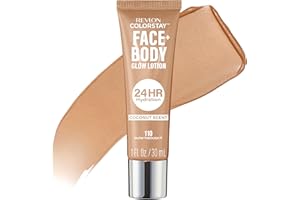 Revlon ColorStay Face & Body Glow Lotion – Hydrating Bronzer with Coconut Scent, Radiant Luminising Finish, 24-Hour Hydration, Glow Through It
