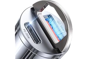 AINOPE Car Charger USB C [PD36W & QC36W], All Metal 12V USB Socket Smallest Cigarette Lighter USB C Charger Adapter USB C Car Charger Fast Charge for iPhone 15 pro max 14 Samsung S23 S22 iPad Pro