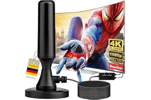 WEIMEIH Antenne TV Intérieur Puissante TNT HD, 2024 Puissante Antenne TV Intérieur de Base magnétique puissante - 420km Réception Longue Portée à 360°, Compatible avec TV Portable 4K 1080P et Tous Les TV