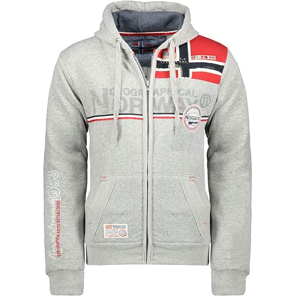 Geographical Norway Felpa Uomo FASTLIFE: Maniche Lunghe Con Cappuccio, Bordeaux, Taglia L, Casuale E Sportiva, Con Logo Stampato