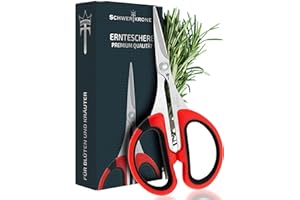 Schwertkrone Premium Ernteschere Trimmschere - Ideal für Kräuter, Bonsais & Pflanzenpflege, Rostfreier Stahl - Kleine Bonsai Schere - 11cm Grow Schere
