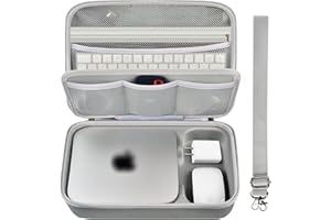 AGAINMORE Funda compatible con Apple Mac Mini M1 y Mac Mini modelo anterior de computadora de escritorio, organizador de electrónica dura, cargador y accesorios (solo caja), gris