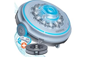 MONZANA® Poolboy 600 Cordless Pool Cleaner | Robot Swimming Pool Cleaner | Rechargable Wireless Fully Automatic Pool Floor Vacuum 80 Minute Runtime | Battery 5200mAh Li-Ion | 80m² | Titanium Grey