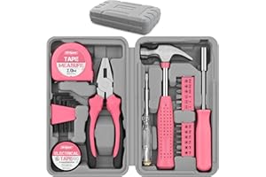 Hi-Spec Kit d'Outils DIY 24pc Rose pour Femmes. Petite Boîte à Outils Idéale pour Débutantes, pour la Maison & le Bureau