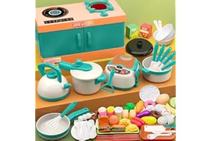 GQBVPN Accessoire Cuisine Enfant Ensemble, 72PCS Dinette Enfant Nourriture Accessoire Ustensile, Légumes Jouet à Couper de Jouet Imitant, Jeu d'imitation Jeux Enfants 3 4 5ans