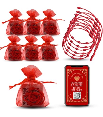 Vroxdrez Bracciale Kabbalah Rosso 4 Pezzi, Filo del Destino Regolabile per Coppia, Braccialetto Spirituale Tibetano Cabala per Uomo e Donna, Portafortuna e Protezione. (A