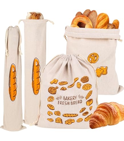 Bolsa De Pan Bolsas De Pan De Lino Para Pan Casero, Fu00e1ciles De