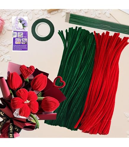 Kit Bouquet Fai Da Te Con Scovolini Colorati Giglio – 310 Pezzi, 8 Colori, Per Bambini E Adulti, Idee Regalo Creative