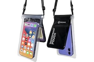 OREUNIK wasserdichte Handytasche (2-Pack), Bildschirm Berührungsempfindliche wasserdichte Hülle für iPhone 13 12 11 Pro Max Samsung Galaxy s11 / s10 / s9, 2 Schichten Designtaschen für IPX8 Handy Dry Bag