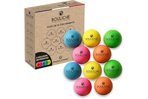 BOULICHE | 10 Pétanque Wooden Jacks 3 cm | 5 Bright Colors | Target Balls for French Boules Game | Petanque Accessory for Competition and Leisure
