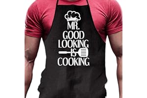 Shirtoo Kochschürze Mr. Good Looking is Cooking - Lustiges Geschenk für Männer und Hobbyköche zum Geburtstag oder zu Weihnachten