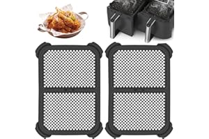 FENKABS 2 Stück Spritzschutz für Ninja Foodi Dual Zone Digitale Heißluftfritteuse, Wiederverwendbares Silikonmaterial, Air Fryer Zubehör, (AF300)