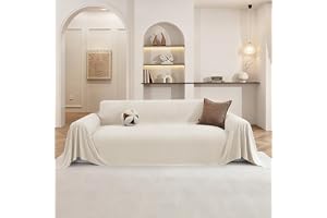 Ystyle Soffskydd för 4-Sits, 200x380 CM, Sofföverdrag för Alla Årstider, Multifunktionellt Fläckbeständig Sofföverkast för hu