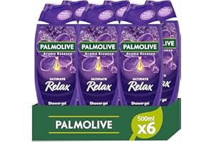 PALMOLIVE - Bagnoschiuma Aroma Essence Ultimate Relax 6x500ml (Consegna in 48 Ore), Bagnoschiuma Profumato e Naturale, Gel Doccia Aromatizzato, 95% Ingredienti Naturali, Bottiglia Riciclabile, Vegano