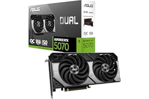 ASUS Dual GeForce RTX™ 5070 OC 12GB GDDR7 Gaming Graphics Card - PCIe 5.0, 2572MHz Boost Clock, DLSS 4, HDMI 2.1b, DisplayPort 2.1b, Axial-Tech Fan Design, 0dB Technology,