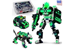 Jitterygit Superhero Police Robot Building Toy Gift for Boys, Epic Birthday STEM Present for Ages 7, 8, 9, 10 and 11 Year Olds (279 Pcs) Robotryx