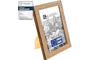 Ramka na zdjęcia CABBEL 15x21 cm, dąb, solidna rama z drewna MDF, nietłukące szkło Plexi, do powieszenia i postawienia, idealna na zdjęcia/obrazy/kolaże