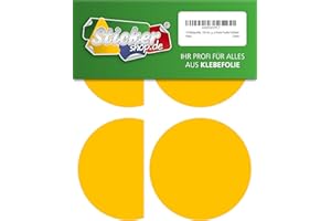 WP KLEBEPUNKTE 100 MM 16 Klebepunkte, 100 mm, gelb, aus PVC Folie, wetterfest, Markierungspunkte Kreise Punkte Aufkleber