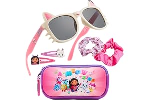 Get Trend Sonnenbrille Kinder Haarschmuck Set und Kleine Tasche UV Schutz Brille Haarspangen Haargummis Mädchen Haarklammer Geschenke für Mädchen