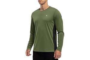 Rdruko Men's Long Sleeve Rash Guard Shirts Summer UV Protection Swim Top Breathable Quick Dry Activewear T Shirt for Running Sports Gym Hiking Fishing