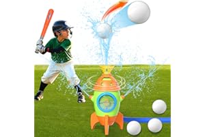 BURMONG Wassersprinkler Spielzeug Kinder Outdoor, 2 in 1 Wassersprinkler Baseballspielzeug Set, Wasserspielzeug Kinder für Hinterhof Rasen Garten Sommer Pool Party Jungen Mädchen ab 3-12 Jahren (Rakete)