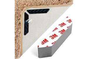 AYSKTN 12 Anti-Slip Rug Grippers for Laminate/Wooden/Tile Floors | Washable Reusable Carpet Underlay with Stickers | Secure Rugs on Stairs & Doorways (Hard Floor Non-Slip Gripper Pads)