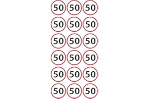 MKM PRINT Geburtstags Sticker 50 Jahre | 54 Stück | Aufkleber für Runde Geburtstage DIY