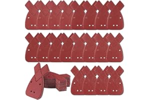 OSELEE Mouse Sanding Sheets, 50 PCS Sanding Discs with Extra 2 Tips, Hook and Loop Assorted 40/60/ 80/100/ 120 Detail Palm Sander