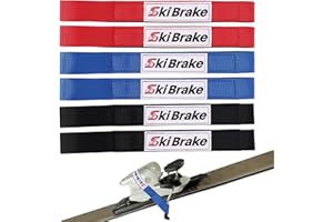 Fukaisu Adjustable Ski Brake Straps, Nylon Binding Brake Retainer Bands Durable & Reusable Snowboard Straps for Ski Waxing And Tuning (Red, Black, Blue)