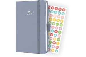 ‎SIGEL SIGEL J4406 Wochenkalender Jolie 2024, ca. A6, zart lila, Hardcover mit Textileinband, Gummiband, Stiftschlaufe, Einstecktasche, 174 Seiten, aus nachhaltigem Papier, Terminplaner